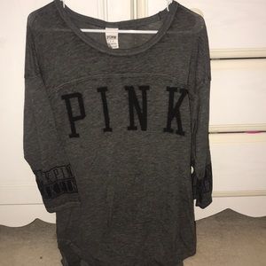 3/4 Sleeve gray VS Pink shirt